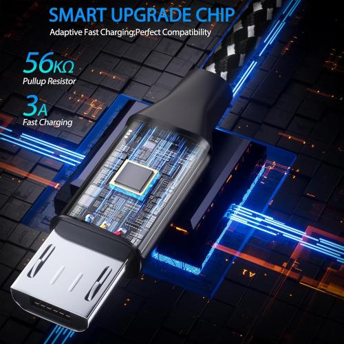 PS4 Controller Charger Cable 3-Pack 6FT for Xbox One Controller Dualshock 4,PS4 Charging Cord,Nylon Braided Micro USB Data Sync Cable for PlayStation 4 PS Slim Pro,Charge and Play Wire 6 ft