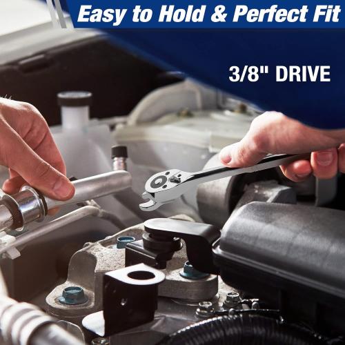 WORKPRO 3/8 Drive Crowfoot Wrench Set, 11-Piece SAE Crowfoot Wrench with Clip-on Organizer, 3/8”-1”, Great for Automotive Repair Work Hard-To-Reach Areas