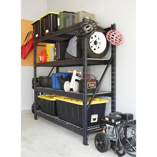 Ironton 4-Tier Industrial Steel Shelving Unit, 8,000-Pound Load Capacity, Garage Storage Rack, 77 W x 24 D x 72 H