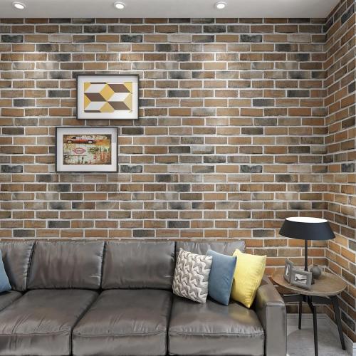 Art3d 10-Pack 52.5 Sq.Ft Faux Brick 3D Wall Panels Peel and Stick in Gray Brown, Self Adhesive Waterproof Foam Wallpaper for Bedroom, Bathroom, Kitchen