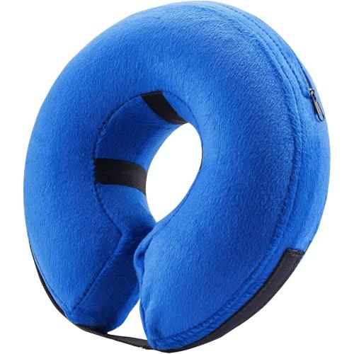 BENCMATE Inflatable Dog Cone Collar Alternative, Soft Dog Cone for Small Medium Large Dogs and Cats, Neck Recovery ECollar Donut Collar After Surgery (Large, Blue)