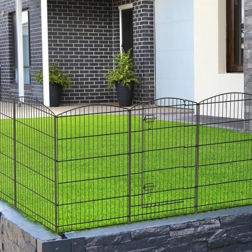 INJOPEXI Decorative Garden Fence 6 Panels 13ft (L)×36in (H) Animal Barrier Fences with 5 Panels   1 Gate, No Dig Garden Fencing Rustproof Metal Wire Temporary Rabbit Dog Fence for Patio Outdoor Yard