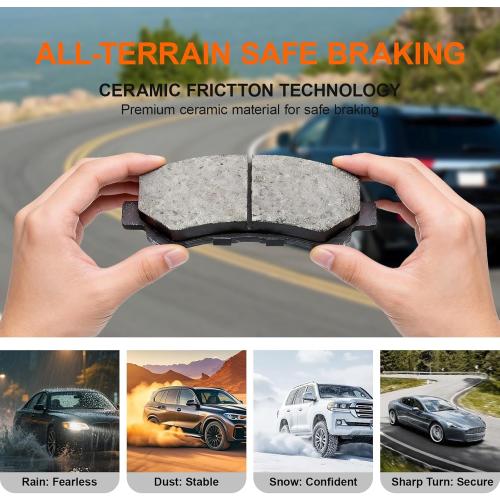 D908 D885 Ceramic Brake Pads Sets Front & Rear Replacement For Toyota For Camry 2002-2006,2005-2006 For Toyota For Camry 3.0L -(Only Fit 4-Wheel Disc Brakes and Models Made in Japan)