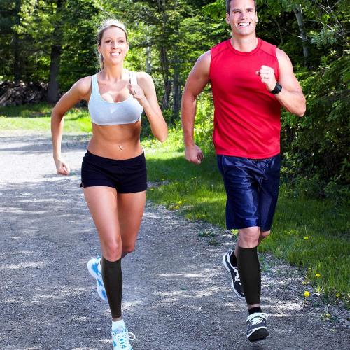 SATINIOR 4 Pairs Calf Compression Sleeve Leg Compression Sock Calf and Shin Support Relieve Calf Pain for Men Women Youth for Running, Cycling, Walking(Black,Small)