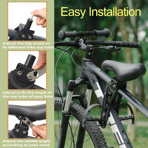 Kid Bike Seat Front Mounted and Handlebar for Mountain Bike Parent-Child Cycling, Child Bicycle Seat&Child Handlebar for All Adult MTB Bike Cycling(Foldable/Not Foldable Pedals)