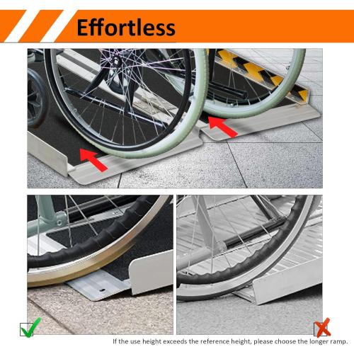 Portable Wheelchair Ramp 4FT, 48 L x 29 W Non-Skid Aluminum Foldable Handicap Ramps for Steps, 800lbs Capacity Threshold Ramps, Lightweight with Handle, for Home,Stairs,Doorways,Curbs (4FT)