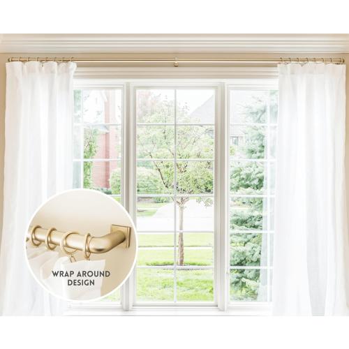 BlastHome® Luxury French Return Room Darkening Brackets, Brushed Gold