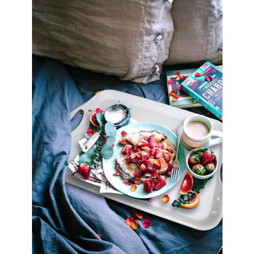 KAQAHIDO Large Melamine Serving Trays for Eating, 17.5’’ x 12’’ Serve Platter for Appetizer, Charcuterie, Food, Snack, Cupcakes, Dessert, BPA-Free, Dishwasher Safe Tray, Set of 2, White