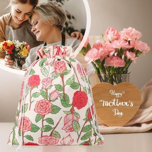 Drawstring Gift Bags,Extra Large 24x 20 | Premium Canvas Storage Bags | Reusable Fabric | Perfect for Baby Showers,Birthday Parties | Rosy