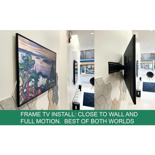 ynVISION.DESIGN Ultra Slim & Thin Full Motion Articulating TV Wall Mount 43-90 TVs | World's Thinnest Fully Articulating Bracket Compatible with Samsung Frame LG and Sony | Swivels and Tilts