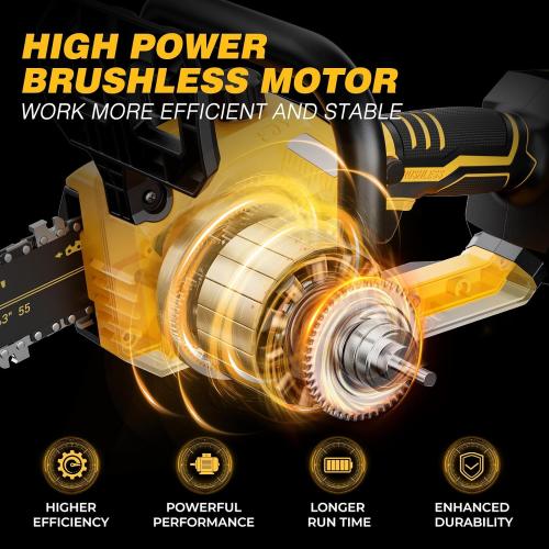 2-IN-1 Cordless 10-Inch Pole Saw And Chainsaw Compatible with Dewalt 20V MAX* Battery, Total Reach of Max 15ft, Auto Oiling, Electric Pole Saw for Tree Trimming Pruning (Battery NOT Included)