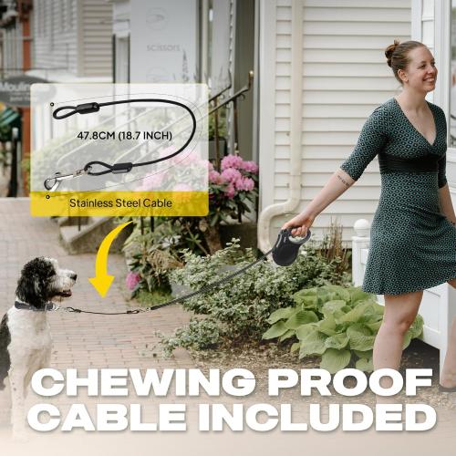 Fida Retractable Dog Leash X-Small Breed, 10 ft Durable Pet Walking Leash for Extra Small Dogs/Cats/Small Animals up to 18 lbs, 360° Tangle Free, Black