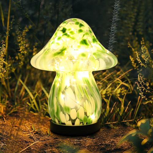 Solar Lights Outdoor Waterproof, Mushroom Garden Décor Powered by Solar, Outdoor Lights for Patio Yard Pathway Backyard Balcony Lawn Landscape Fountain Deck Pool Table Porch Decoration (Green)