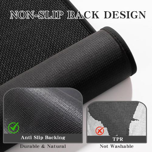 chakme Bathroom Rugs Mat 32x17, Ultra Thin Non Slip Bath Mat Quick Dry Absorbent Bath Mat for Bathroom Floor, (Black, 32x17)