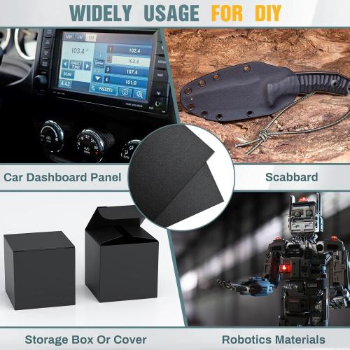 Frienda 1 Pack 48 X 96 X 1/16 ABS Black Plastic Sheet Two Sided Textured Thick DIY Materials Flexible Moldable Plastic Panel for DIY Home Decor, Automotive, Industrial, Handcrafts