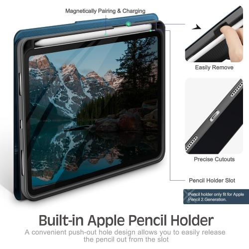 Case for iPad mini 7 (A17 Pro), iPad mini 7th/6th Generation 8.3 | with Pencil Holder, PU Leather Durable Cover, Magnetic Closure, Multi-Angle Viewing/Typing Stand, Auto Sleep/Wake, Blue