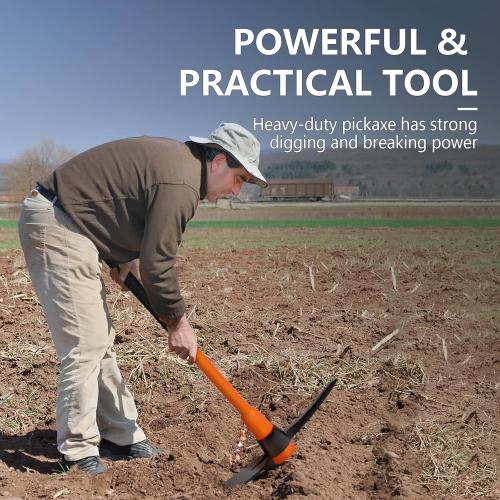 Pick Axe for Digging, Heavy Duty Pickaxe with Shock Absorbing Handle, 36 Inches ( handle is missing)