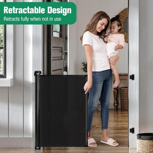47in x 59in Retractable Baby & Dog Gate for Large Openings - Indoor & Outdoor Use