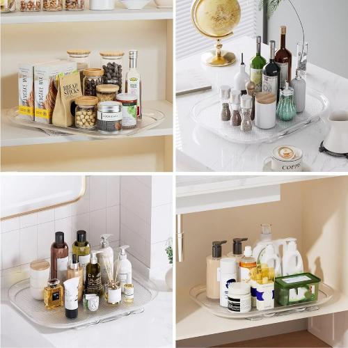 LAMU Lazy Susan Organizer 14.56''x11'' for Refrigerator Organizers and Storage Fridge Organization, Turntable Condiment Organizer for Kitchen, Table Top, Cabinet, Pantry, Countertop, 1 Pack