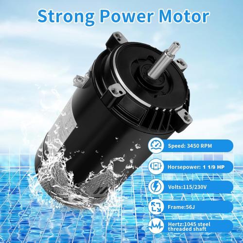 SP1610Z1MBK 1 1/9Hp Pool Pump Motor for Swimming Pool, Fit for Hayward Super II/Max-Fo/Northstar Pump Series Models