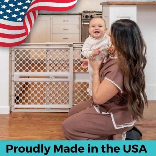 Supergate Ergo Baby Gate: Plastic Baby Gate for Stairs & Doorways - Adjustable Indoor Safety Gate - Made in USA