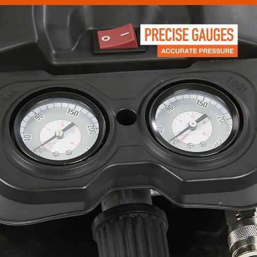 Ironton Oil-Free Pancake Compressor, 1.6 HP, 6-Gallon, 2.6/3.6 CFM