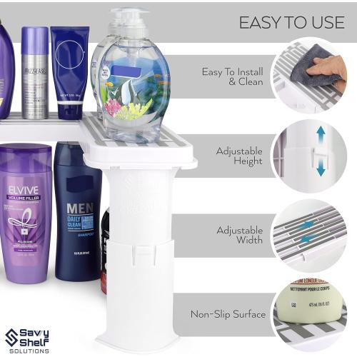 Expandable Under Sink Organizer and Storage I Bathroom Under the Sink Organizer Kitchen Under Sink Shelf I Cleaning Supplies Organizer Under Sink Storage I EXPANDABLE HEIGHT DEPTH & WIDTH