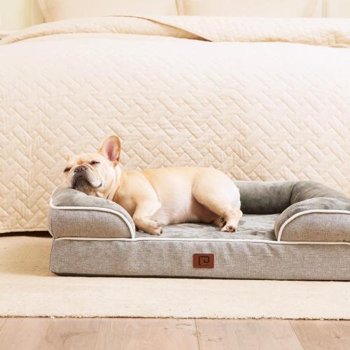 EHEYCIGA Orthopedic Dog Beds Large Sized Dog, Waterproof Memory Foam Pet Bed with Sides, Non-Slip Bottom Large Pet Bed with Washable Removable Cover, Grey