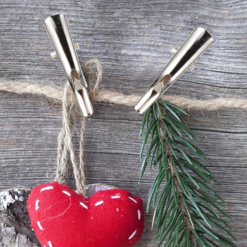 Luxshiny 100Pcs Christmas Tree Clips Metal Ornament Clips for Christmas Tree Decoration Spring Clamps for Xmas Ball Wreath Adornment Holiday Crafts Home Supplies