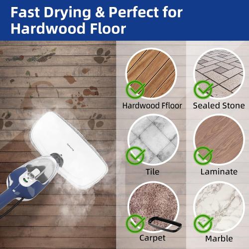 GorFanty Steam Mop - 10-in-1 Floor Steamer MultiPurpose Steam Cleaner | Detachable Handheld for Hardwood/Tile/Laminate All Floors Carpet Cleaning with 11 Accessories for Whole Home Use(Blue) ‼️used‼️
