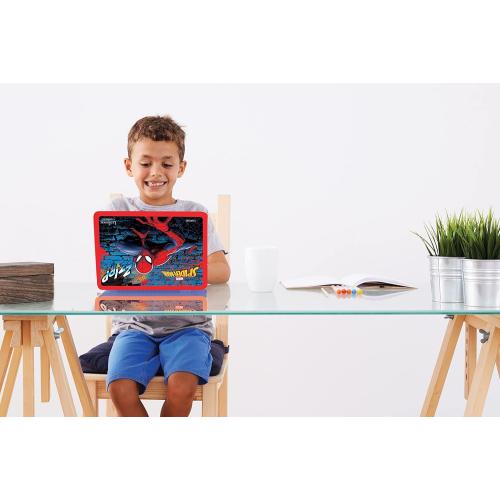 LEXiBOOK Spider-Man - Educational and Bilingual Laptop Spanish/English - Toy for Child Kid (Boys & Girls) 124 Activities, Learn Play Games and Music with Spiderman - Red/Blue JC598SPi2