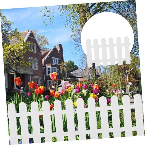 BESPORTBLE Lawn Garden White Fencing 4 Pack Plastic Fencing Panels Odorless Waterproof for Decor Border