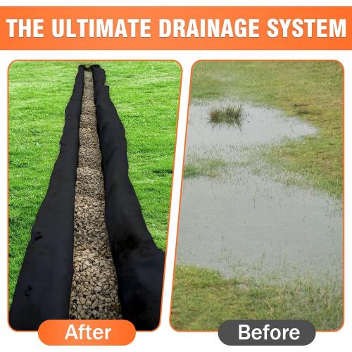 6oz 4FTx50FT Non Woven Geotextile Fabric for French Drains, Landscaping, Underlayment, Weed Control, Construction, Erosion Control