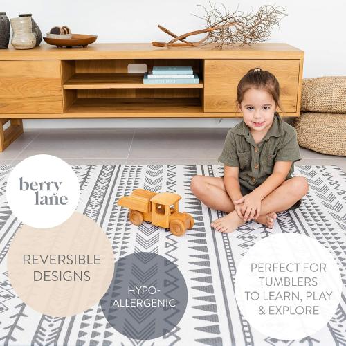 Berry Lane Baby Play Mat | Large 6.5 ft x 4.5 ft One-Piece Reversible Foam Floor Playmat | Tummy Time | Extra Soft & Thick | Non-Toxic | for Infants, Babies, Toddler, and Kids