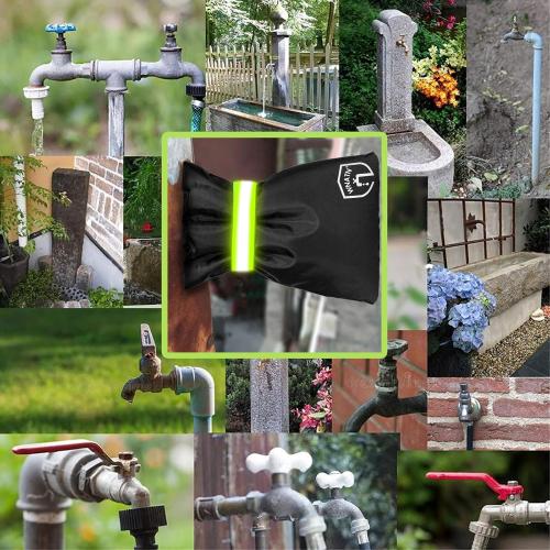 Outdoor Faucet Cover for Winter Freeze Protection,7.8 H x 6.2 W,Spigot Covers Winter Insulated,Faucet Cover Socks for Winter,Thickened AntiFrozen Waterproof Hose Bib Covers,Set of 2(Black)