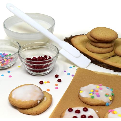 3 Piece Plastic Spatula Set, One Size, White 2pk