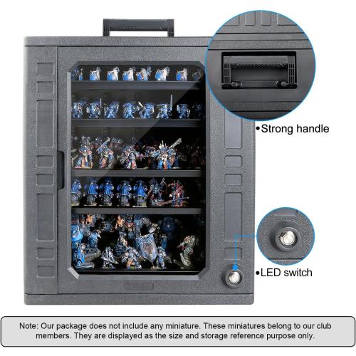 Jucoci Miniatures Storage Case Miniatures Transport Case (Large Size with Light)