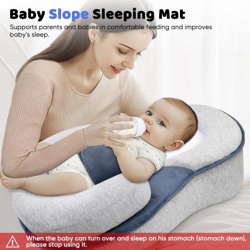 Baby Lounger Pillow for Infant Support Cushion Reflux Breastfeeding Pillow, Bottle Feeding, Tummy Time, Adjustable Baby Wedge Lounger Pillow for Reducing Spit-Up