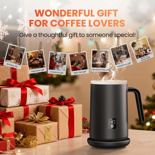 Self Heating Coffee Mug, 14oz Smart Heated Mug for Coffee, 180 Min Battery Life & Hot Up to 149℉ Temperature Control Mug, Coffee Warmer Mug Gift for Men Women, Dad and Mom