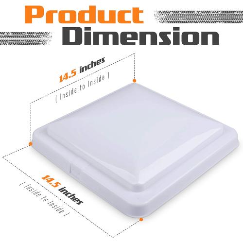 Camp'N 14 Inch Universal RV Roof Vent for Trailer, Camper, Motorhome - RV Vent Covers for Roof - OEM Lid Replacement (14 x 14 White 1-Pack)