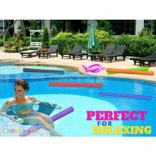 Floating Pool Noodles Foam Tube 2-Pack, Thick Hollow Noodles for Floating in The Swimming Pool, 52 Inches Long