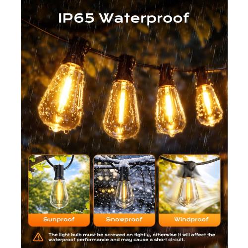 Outdoor String Lights, 100 FT Patio Lights for Outside