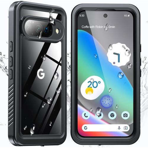 ANTSHARE for Google Pixel 10 Case IP68 Waterproof Case, Black | [Built-in Screen/Camera Protector], 360 Full Body Sealed Protective Shockproof Front and Back Cover for Pixel 10