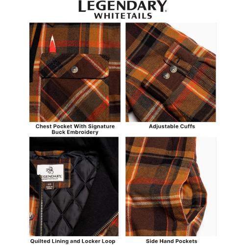 SIZE L....Legendary Whitetails mens Maplewood Hooded Shirt Jacket
