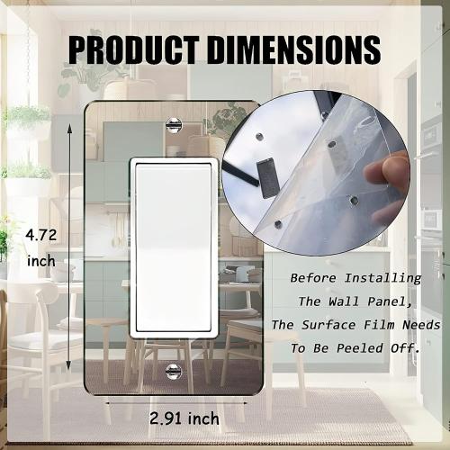 1 Pcs Mirror Light Switch Plates Outlet Covers Durable Wall Plate Acrylic Mirrored Switch Plates And Outlet Covers Decorative Plates