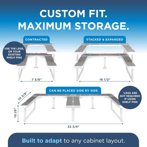 Spicy Shelf Deluxe - Expandable 2 Tiered Spice Rack Organizer for Cabinet & Pantry - Kitchen Seasoning Organizer - Cabinet Spice Racks for Inside Cabinets