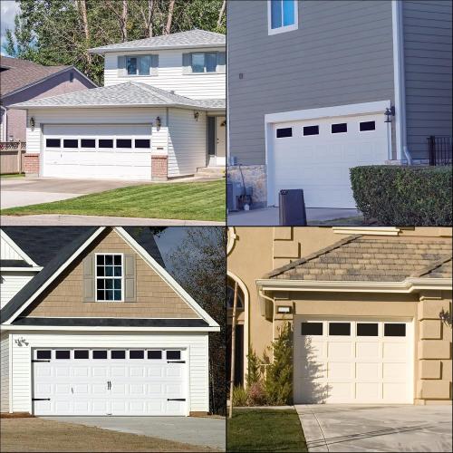 Yuzzy Garage Door Windows Kit, 4 Pack Replacement Vinyl Window Inserts with UV Resistant Resin Glass for Garage Doors (Clear Design)