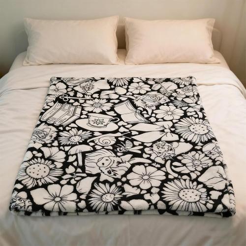 DIY Coloring Blanket with Markers, Color Your Own Blankets, Customizable Washable Diys Colorings Blanket Kits, You Can Color Fuzzy Velvet, Creative Diys Colorings Blankets for Adults (Black_I)