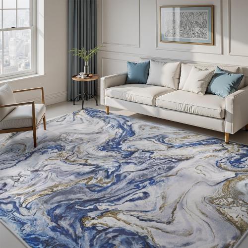 9x12 Area Rugs for Living Room, Modern Abstract Rug for Bedroom, Contemporary Machine Washable Rug, Large Stain Resistant Carpet for Dining Room Playroom Nursery Room, Pet & Kids Friendly