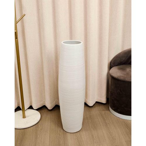 Extra Large 31.5 Floor Vase Modern Minimalist - Handmade Ceramic White Gloss Vase for Entryway, Wedding Decor, Farmhouse Living Room - Fits Tall Stems & Branches (7 Mouth, 9.8 Max Width